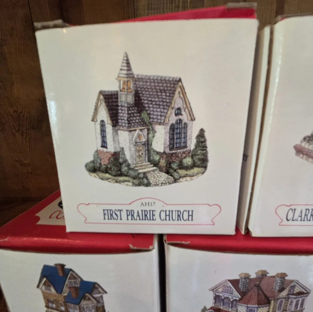 Liberty Falls Mini Houses Village Town Bundle of 5 Church Bank Feed Store Doctor